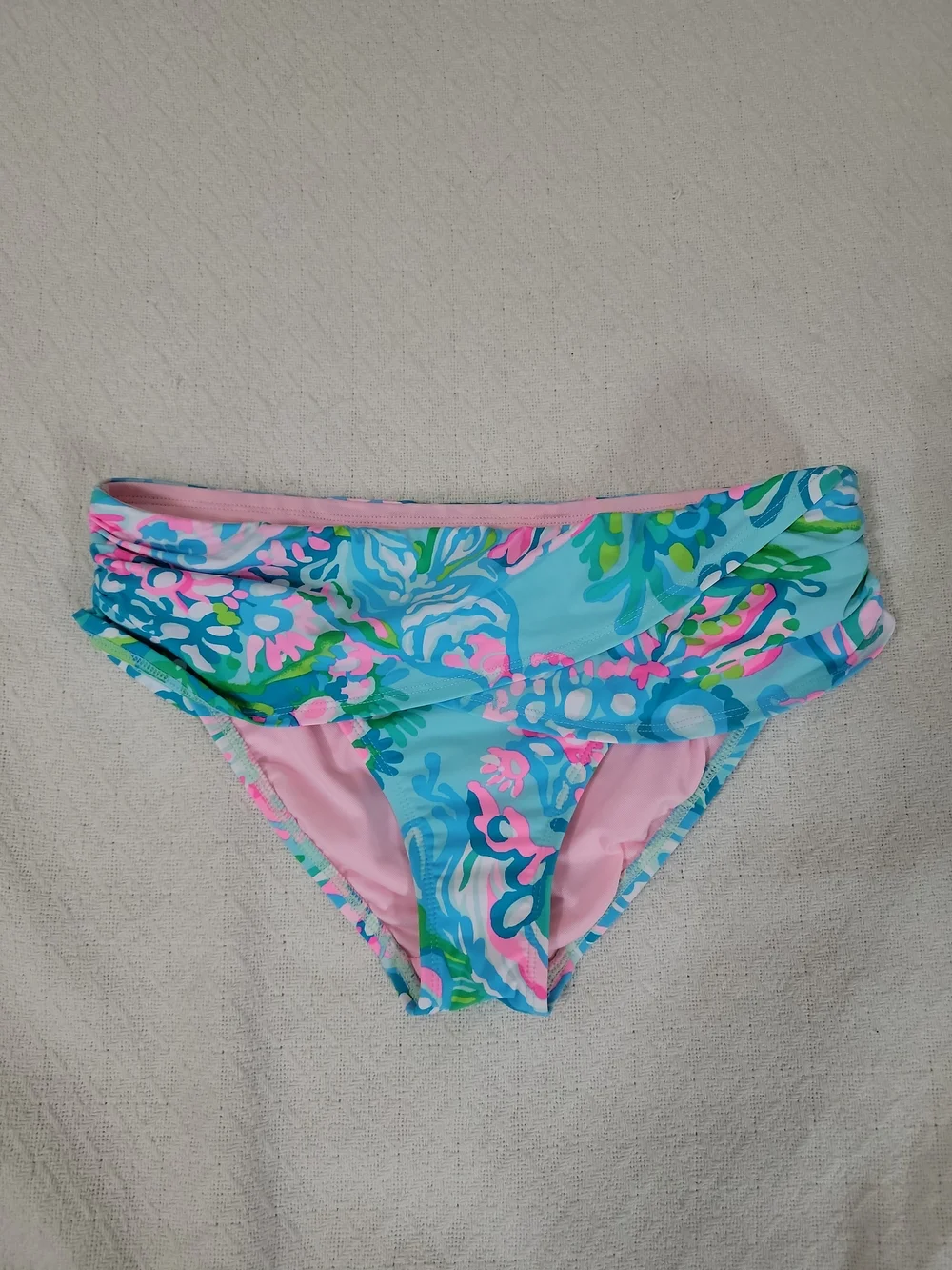 Lilly Pulitzer Pink & Aqua Tropical Bikini Bottoms